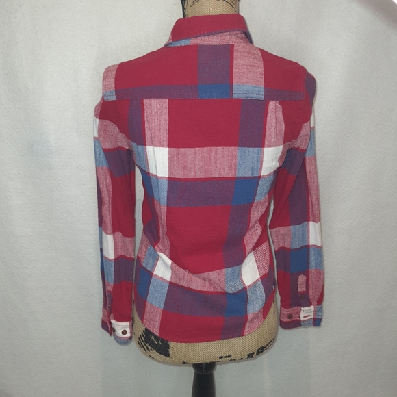 American Eagle Outfitters Women's Plaid 100% Cotton Long Sleeve Shirt Size 2 XS - Picture 3 of 13